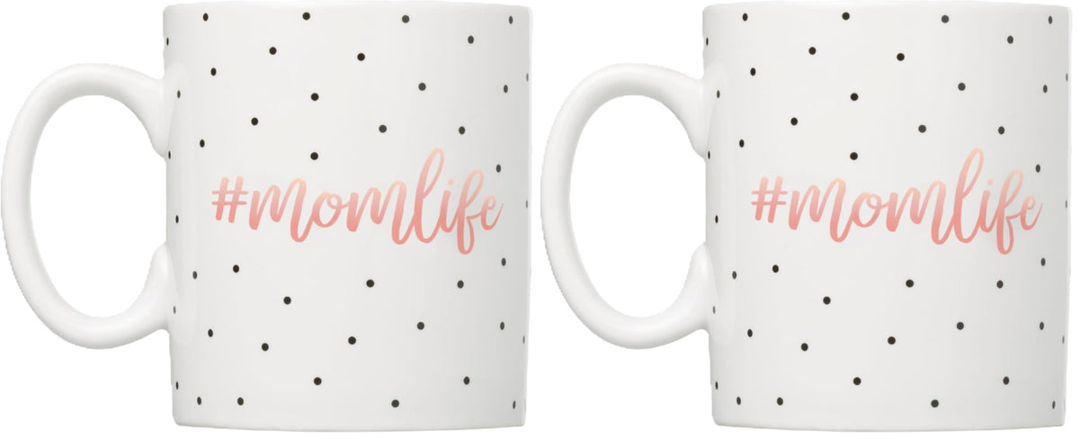 Little Pear #MomLife Polka Dot Mug