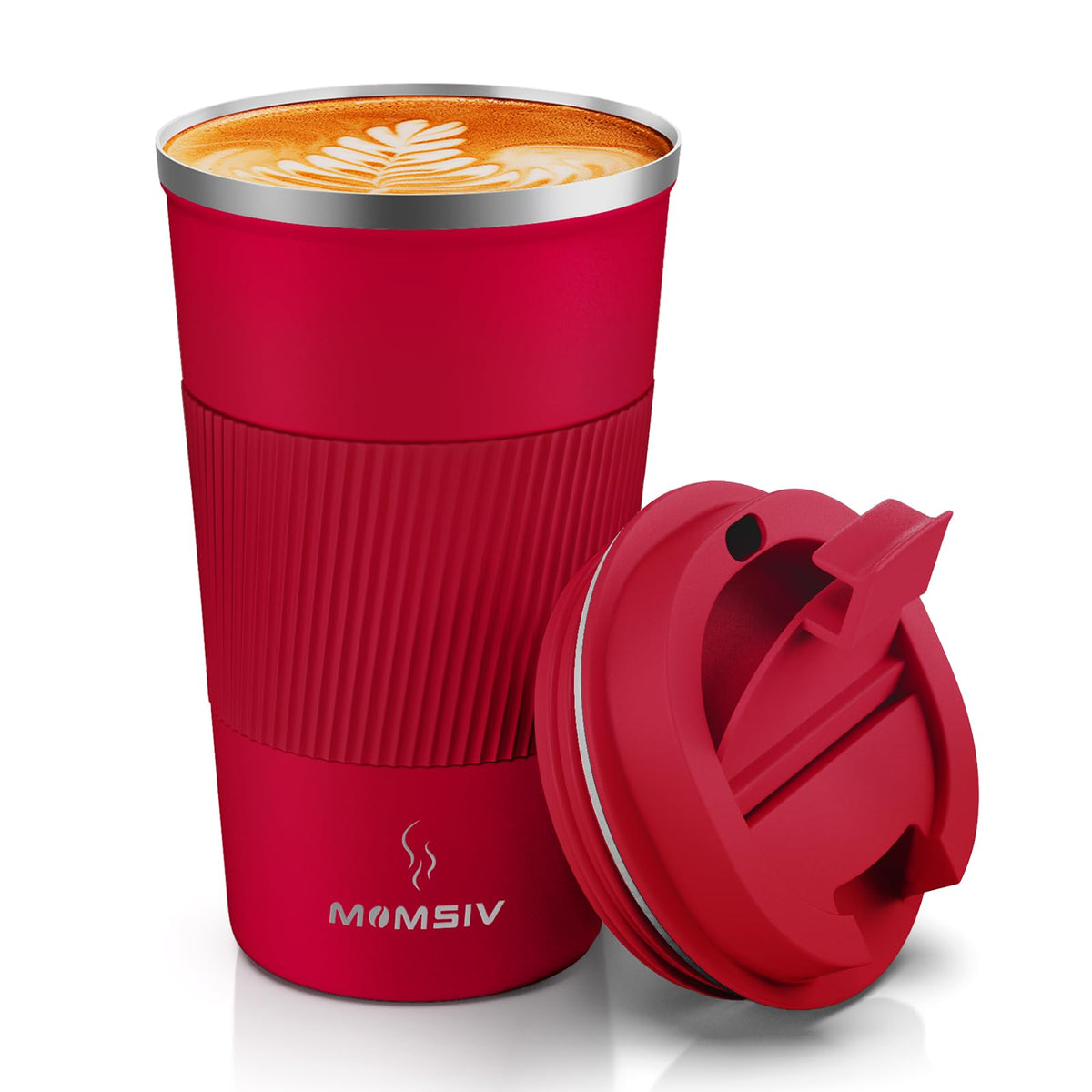 MOMSIV 12oz Travel Coffee Mug, Insulated Coffee Cup with Leakproof Lid