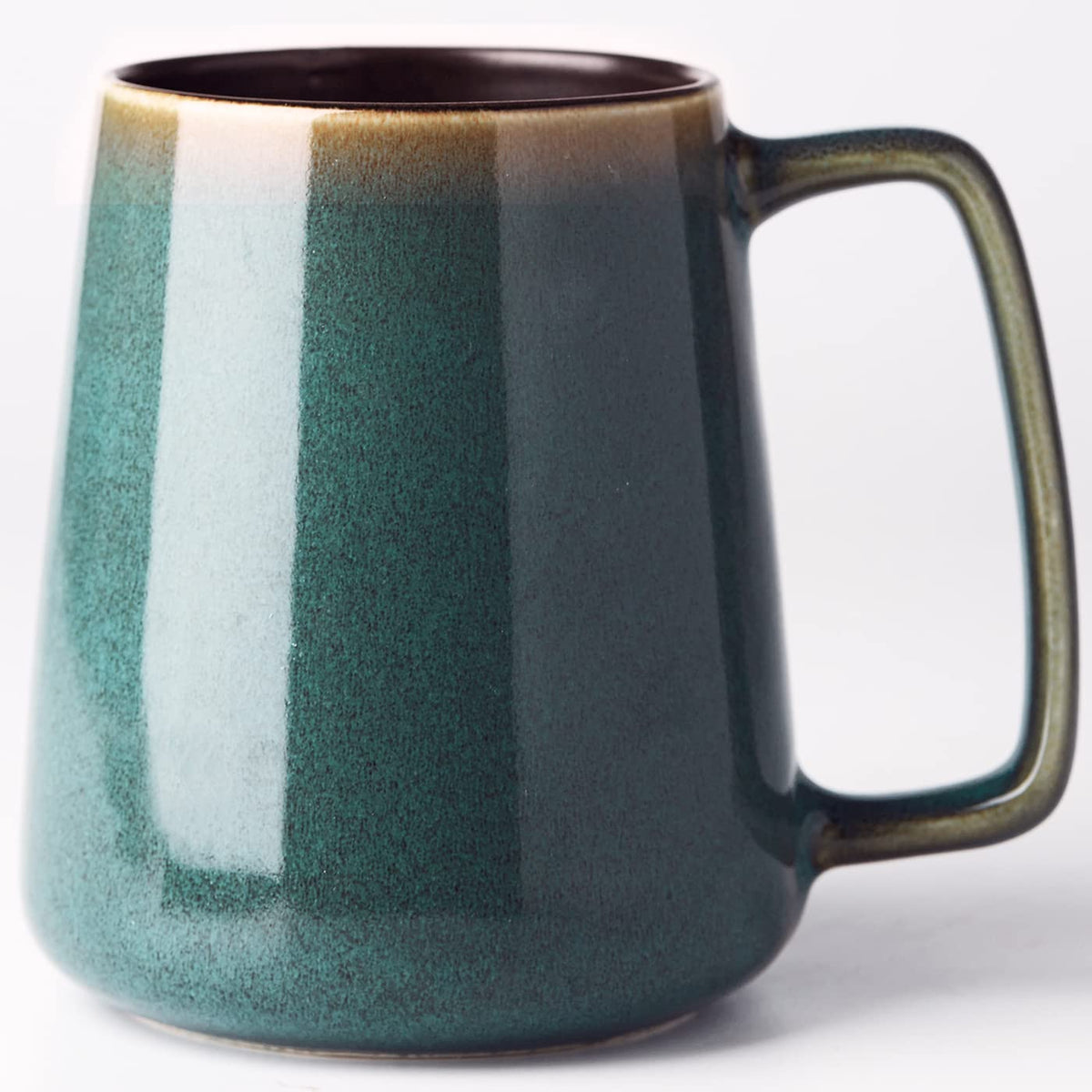 24 oz Large Ceramic Coffee mugs, Extra Large Cup, Big Handle (24 oz blue)