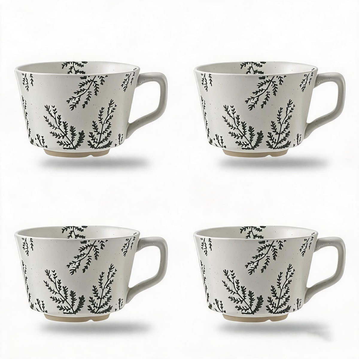 Ceramic Mug, 11oz - Vintage Cups Mug for Coffee Milk Latte Cappuccino Tea, Porcelain Cups Dishwasher Microwave Freezer Safe Stoneware (Brown Leaf Mug 1 pc)