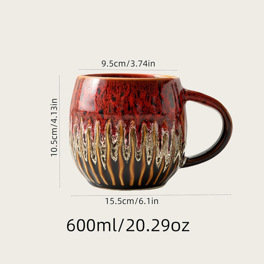 Large Ceramic Coffee Mug - 20oz Big Tea Cup, Red