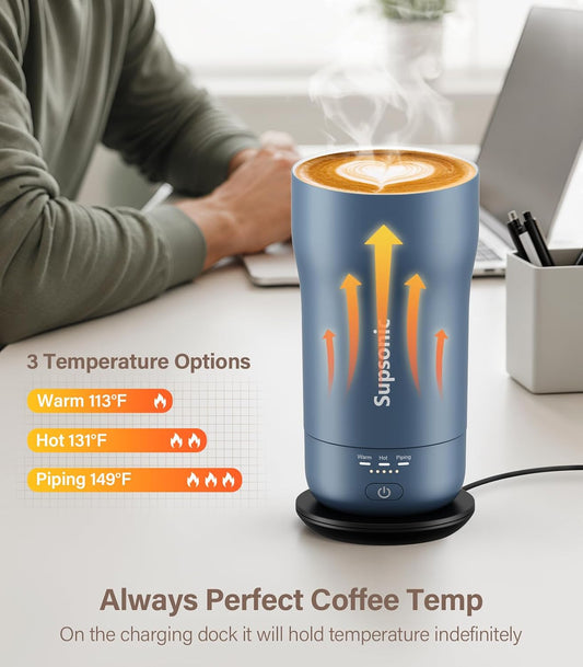 Supsonic Temperature Control Mug, 16oz Rechargeable Heated Coffee Mug (S1)
