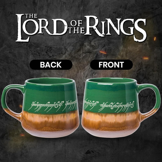 Silver Buffalo Lord of the Rings Elven, Reactive Glaze Pottery Mug, 14oz