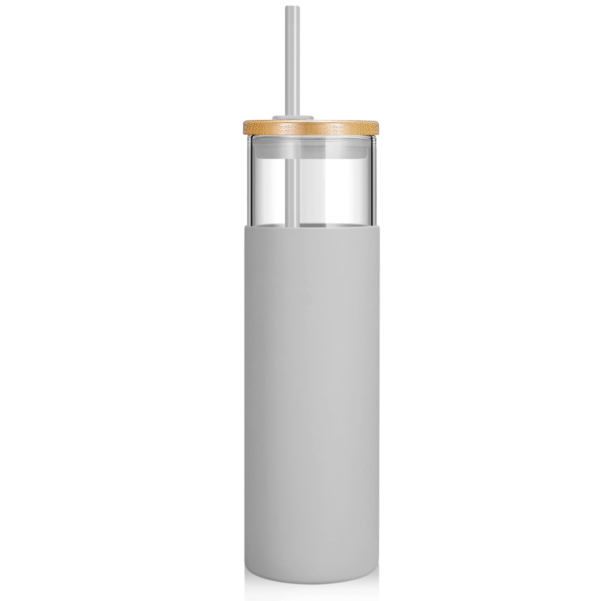 Tronco 24 oz Glass Tumbler with Lids and Straws, Reusable Iced Coffee Cups