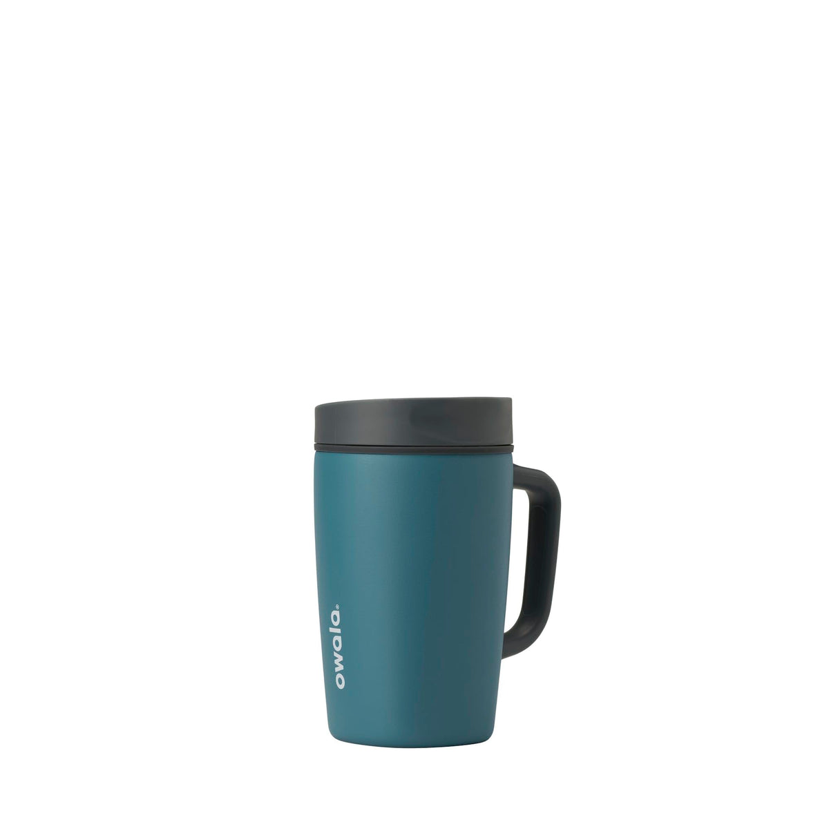 Owala SmoothSip Slider Insulated Stainless Steel Coffee Tumbler, Reusable Iced Coffee Cup, Hot Coffee Travel Mug, BPA Free 12 oz, Pink/Tan (Daybreak)
