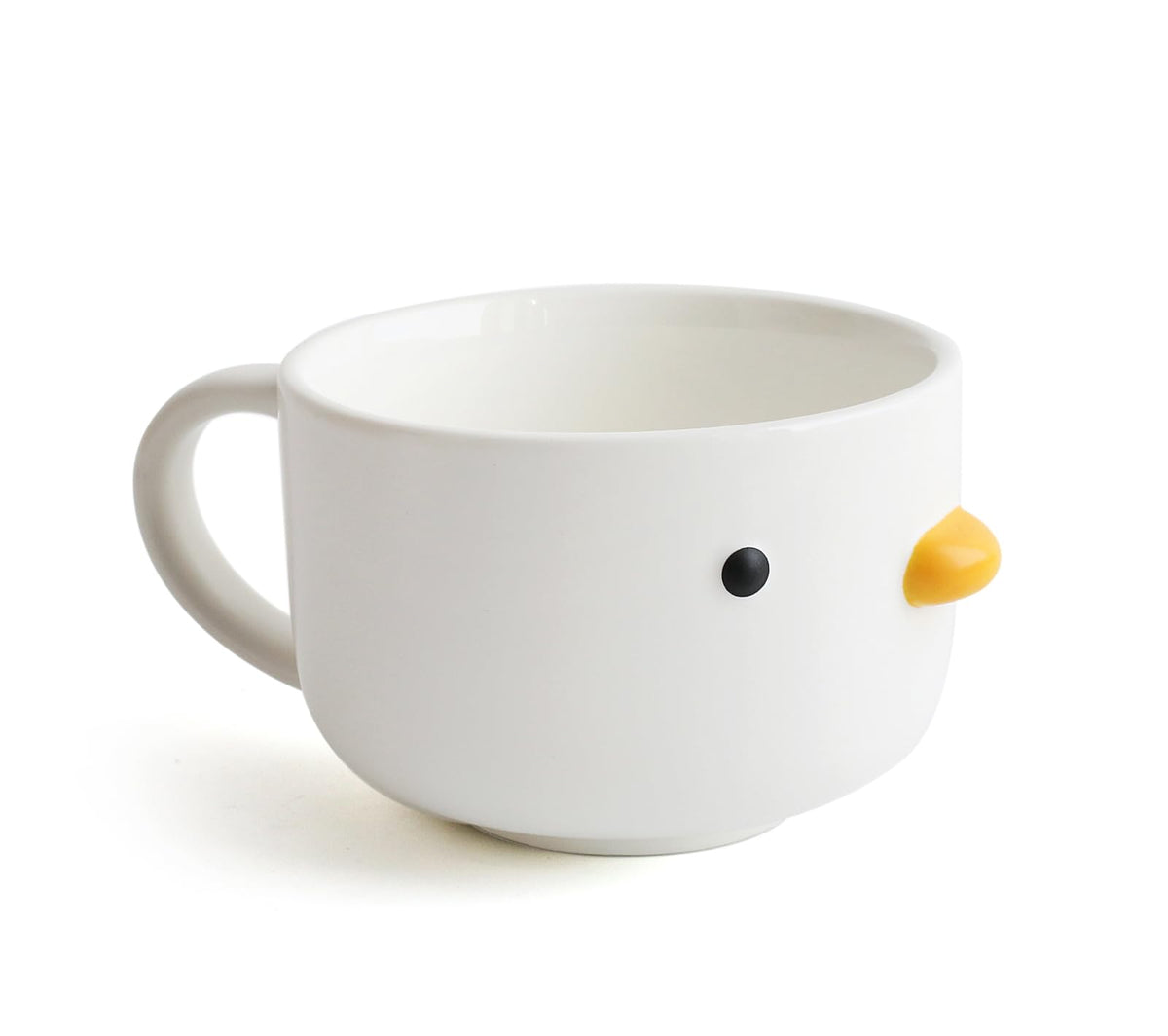 PURROOM Large Breakfast Mug, Handmade Glaze Duck Cup, Safety Ceramic Coffee Mug & Oatmeal Soup Cup, 22 oz Oversized Cute Cereal Cup.
