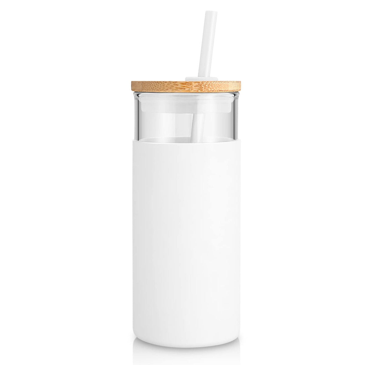 Tronco 20 oz Glass Tumbler with Lids and Straws, Reusable Iced Coffee Cups
