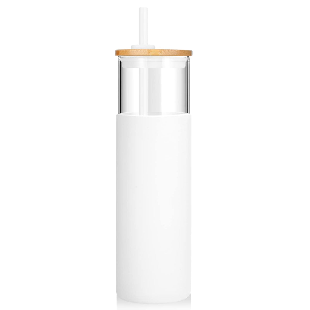 Tronco 24 oz Glass Tumbler with Lids and Straws, Reusable Iced Coffee Cups