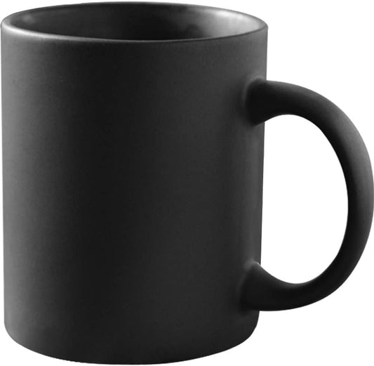 11 oz Matte Black Coffee Mug, Classic Ceramic Cup with Hanlde for Latte Cappuccino Tea, Matt Black