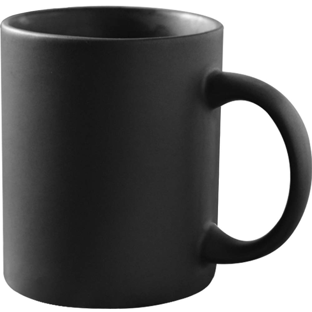 11 oz Matte Black Coffee Mug, Classic Ceramic Cup with Hanlde for Latte Cappuccino Tea, Matt Black