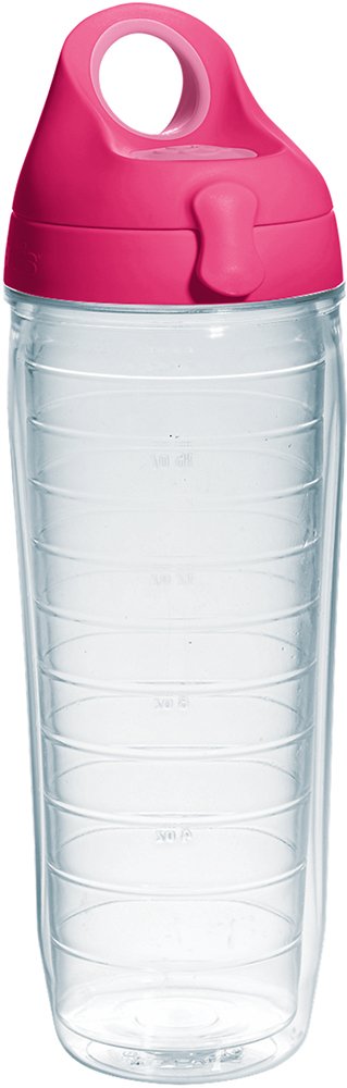 Tervis Clear & Colorful Lidded Made in USA Double Walled Insulated Tumbler Travel Cup Keeps Drinks Cold & Hot, 16oz Mug, Black Lid