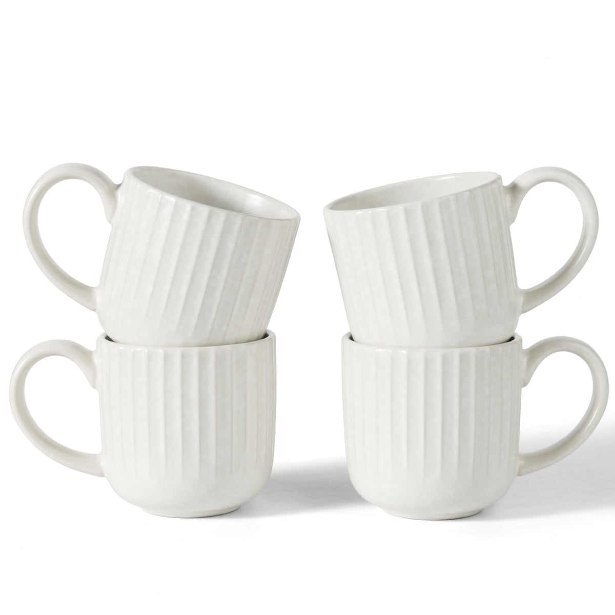 famiware Coffee Mug Set of 4, Star 12 oz Ceramic Mugs Cups Set with Handle