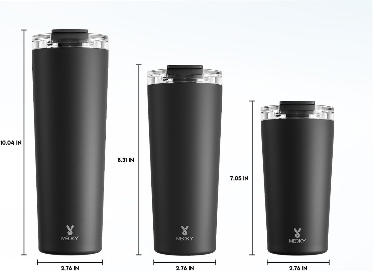 Meoky 24 oz Insulated Travel Coffee Mug: Leak Proof Lid, Night
