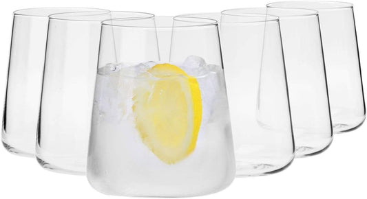 KROSNO Water Glasses Set of 6, 14.5 oz, Avant-Garde Collection