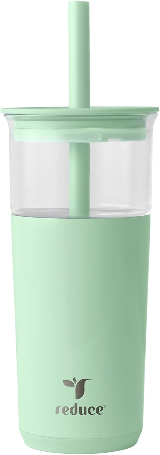 REDUCE Aspen - 20oz Vacuum Insulated Glass Tumbler - Extra Wide Straw & Lid