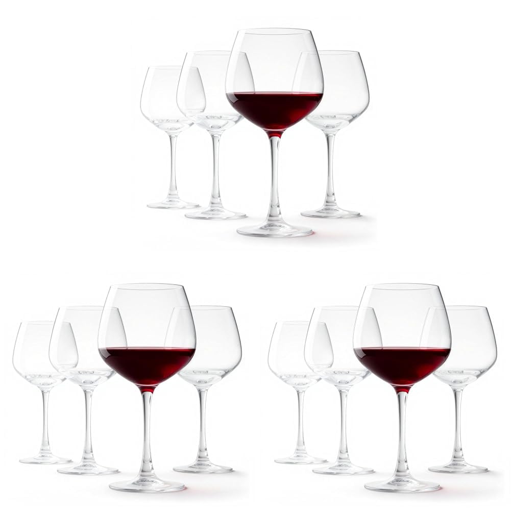 Amazon Basics Stemless White Wine Glasses Set Of 4, 14 Oz Clear Glass, Classic Design for Everyday Dining, Weddings & Parties, Dishwasher-Safe