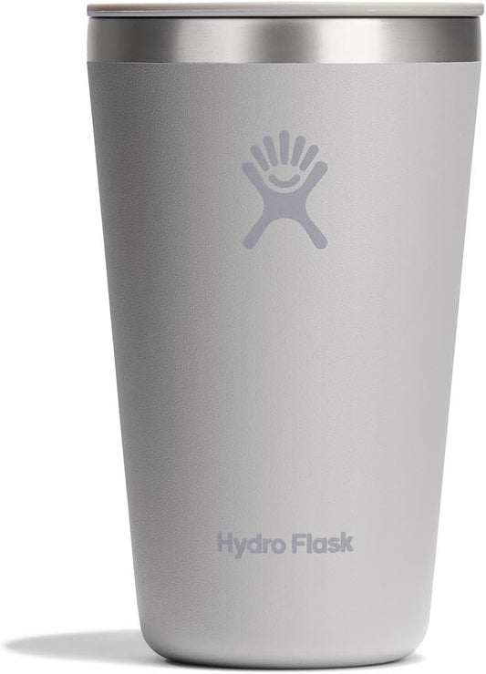 Hydro Flask All Around Tumbler Press-In Lid, Insulated Travel Mug, Stainless Steel Coffee Cup 16 Oz Tonal Birch Gray