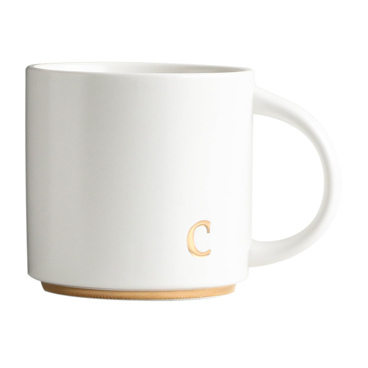 COLLECTIVE HOME Ceramic Coffee Mug, 15 oz Monogram Cup with Gift Box(a)