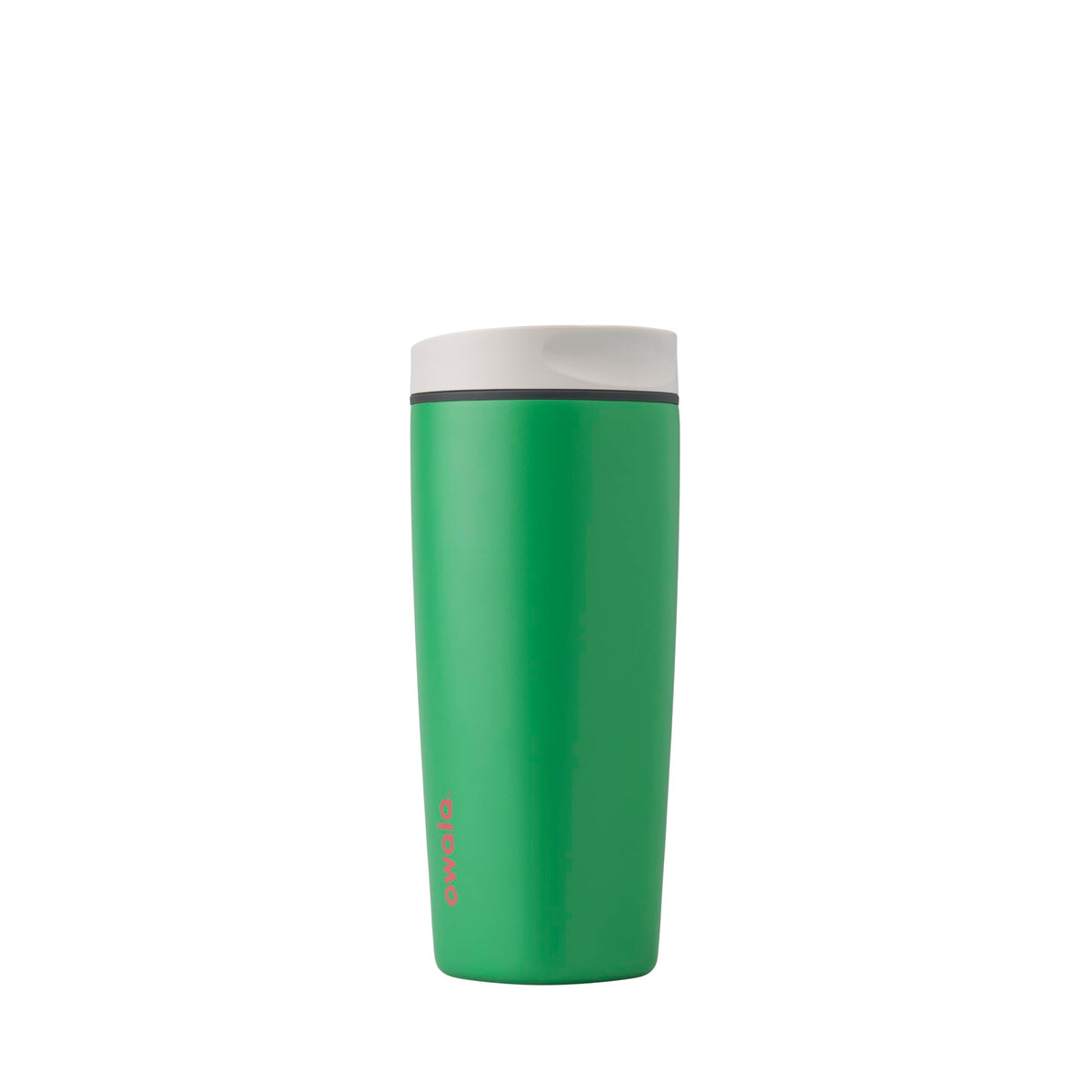 Owala SmoothSip Slider Insulated Stainless Steel Coffee Tumbler, Reusable Iced Coffee Cup, Hot Coffee Travel Mug, BPA Free 12 oz, Pink/Tan (Daybreak)