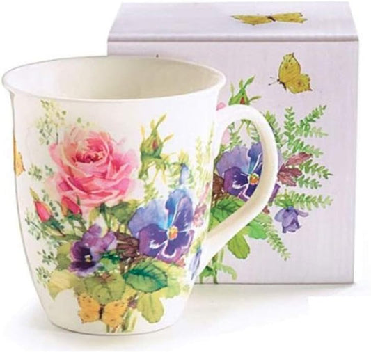 BURTON & BURTON Porcelain MUG ABUNDANT BLOOMS Holds 16 oz.