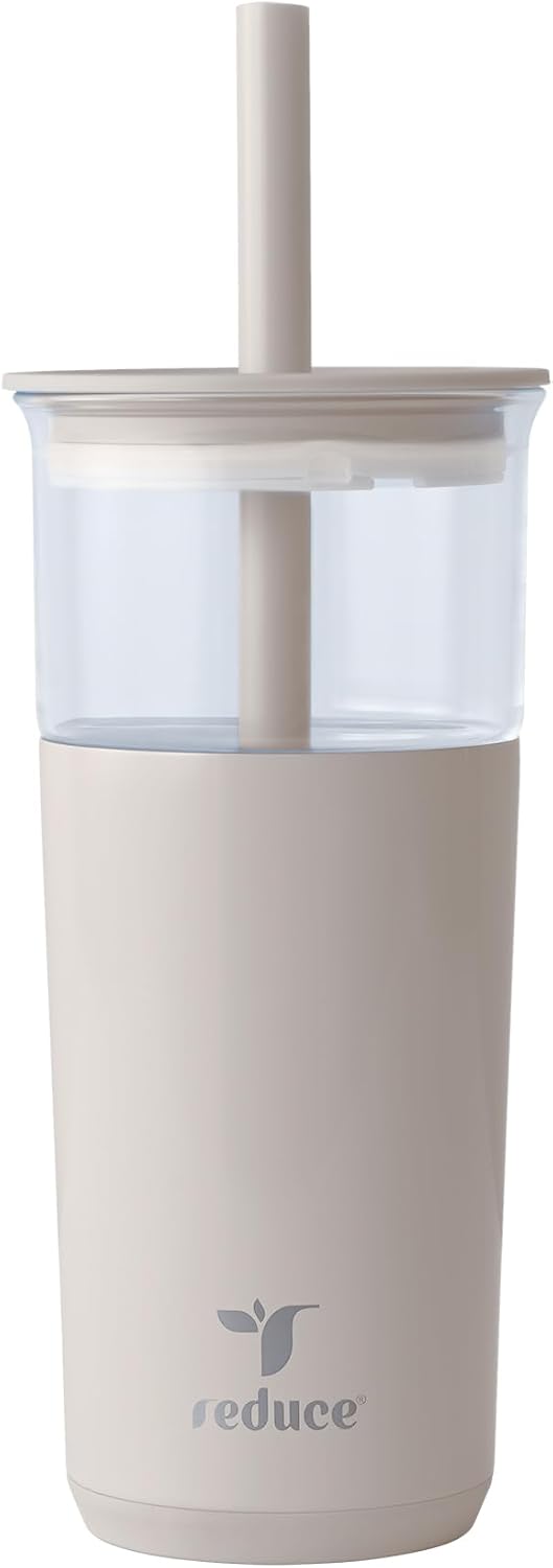 REDUCE Aspen - 20oz Vacuum Insulated Glass Tumbler - Extra Wide Straw & Lid