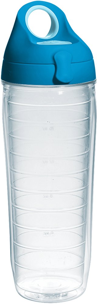 Tervis Clear & Colorful Lidded Made in USA Double Walled Insulated Tumbler Travel Cup Keeps Drinks Cold & Hot, 16oz Mug, Black Lid