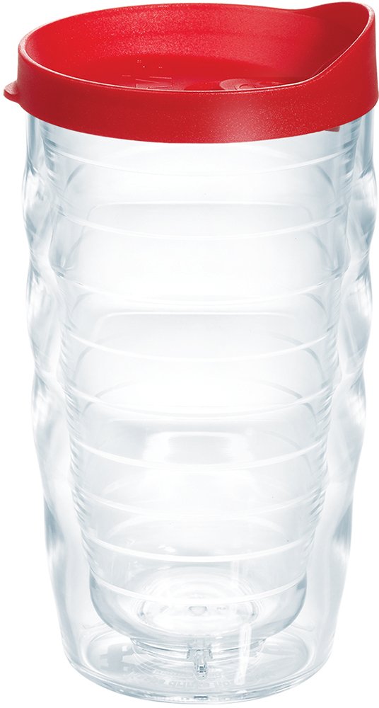 Tervis Clear & Colorful Lidded Made in USA Double Walled Insulated Tumbler Travel Cup Keeps Drinks Cold & Hot, 16oz Mug, Black Lid