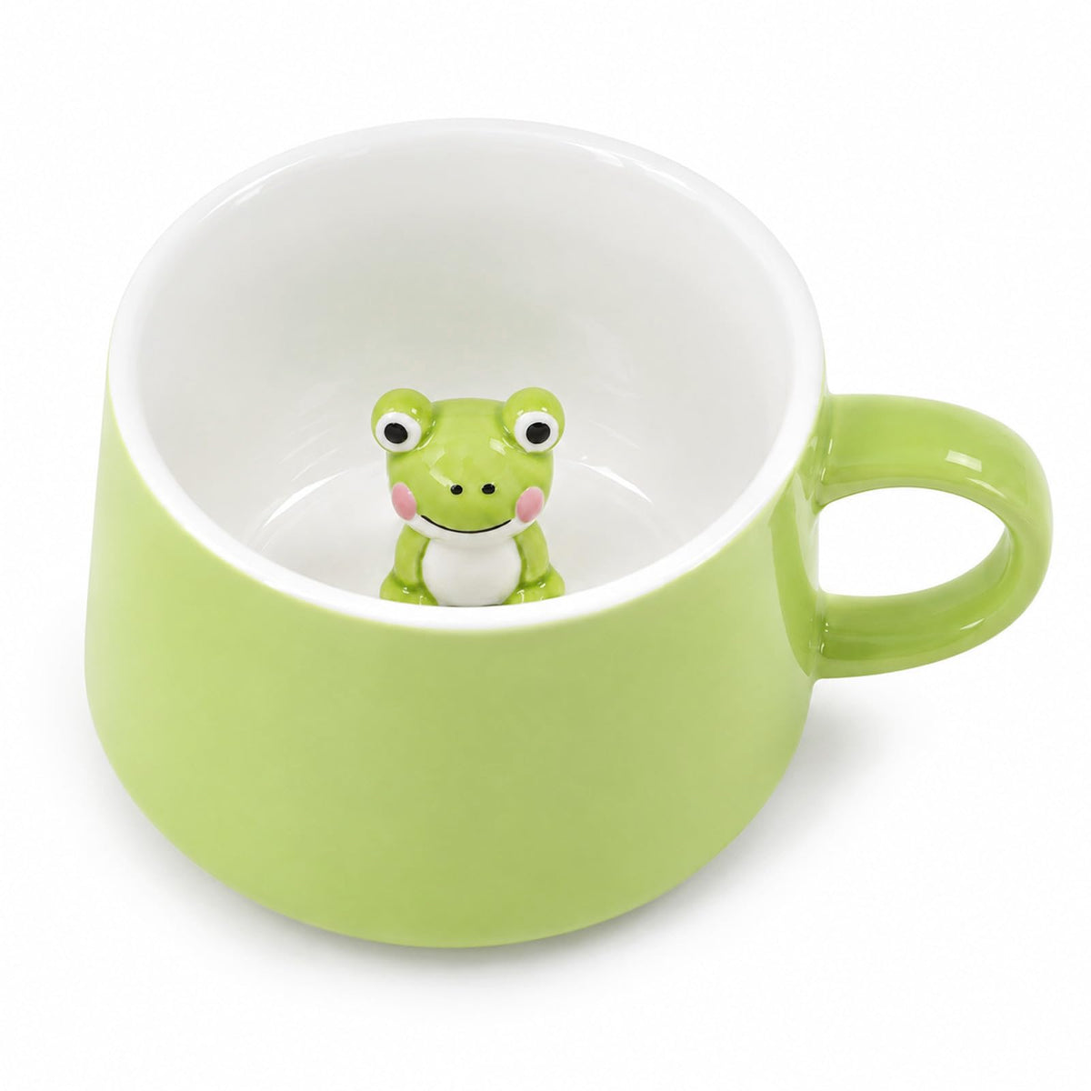 11 oz Frog Coffee Mug Green Ceramic Coffee Cup with Hidden Animal Gifts