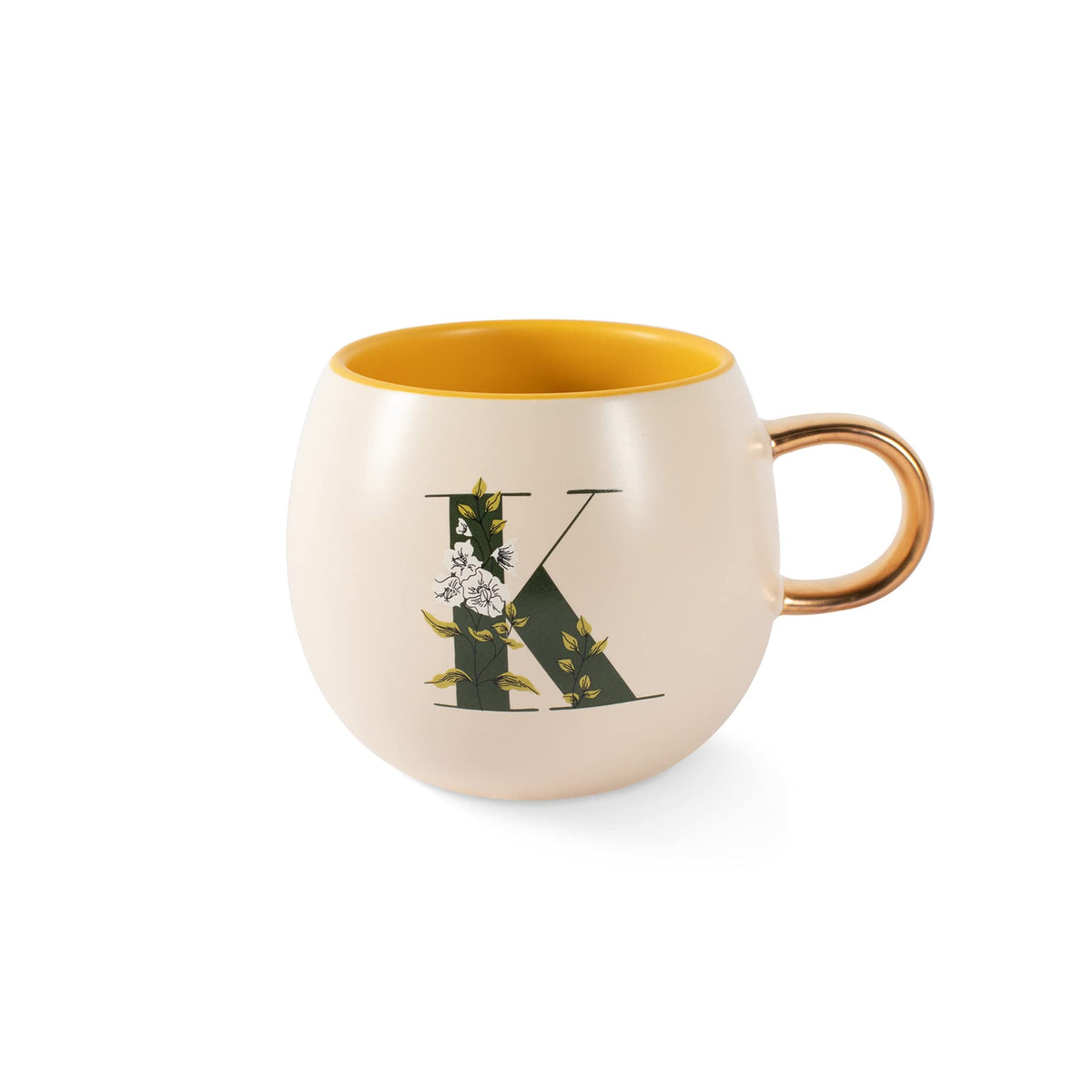 Fringe Studio Artisan Stoneware Mug, "WHITE FLORAL M" 3.75" DIA. X 3.5"H, 13 FL.OZ, Prairie Collection (335015)