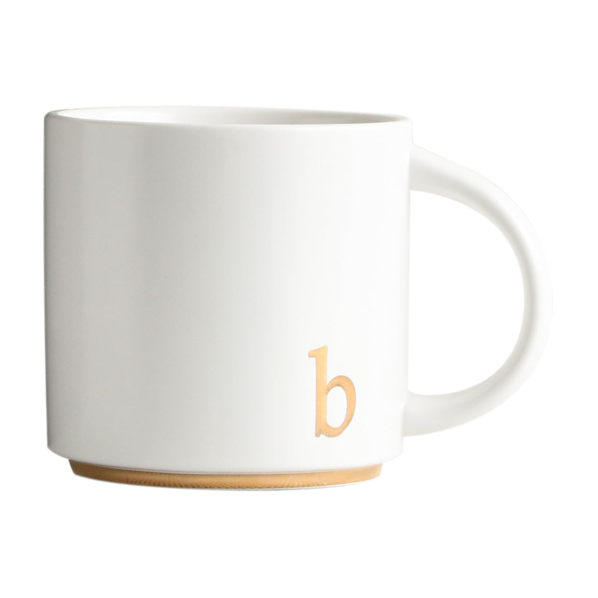 COLLECTIVE HOME Ceramic Coffee Mug, 15 oz Monogram Cup with Gift Box(K)