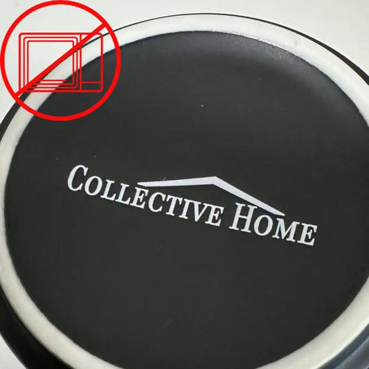 COLLECTIVE HOME Black Ceramic Coffee Mug, 15 oz Golden Monogram Tea Cup (k)