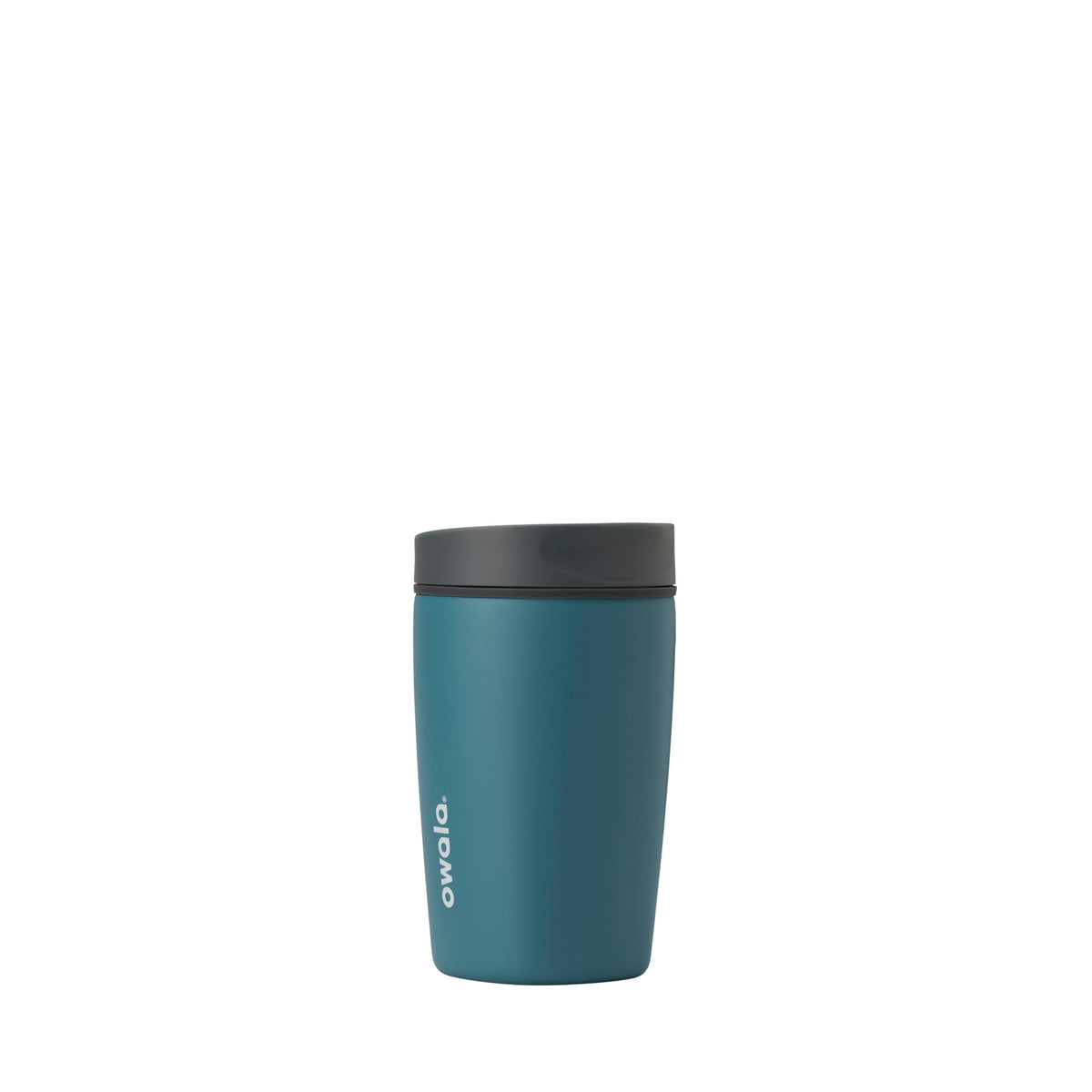Owala SmoothSip Slider Insulated Stainless Steel Coffee Tumbler, Reusable Iced Coffee Cup, Hot Coffee Travel Mug, BPA Free 12 oz, Pink/Tan (Daybreak)