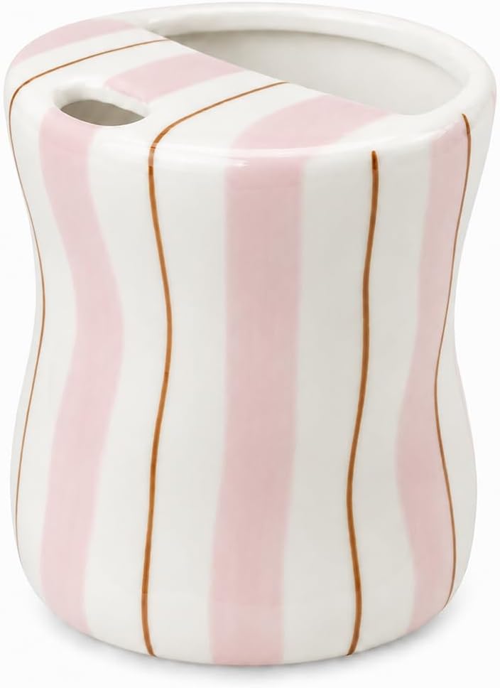 Coffee Mug Espresso Cup 10oz Ceramic Coffee Mugs Hand-Painted Striped Art,Birthday Gift for Women Men Him Her