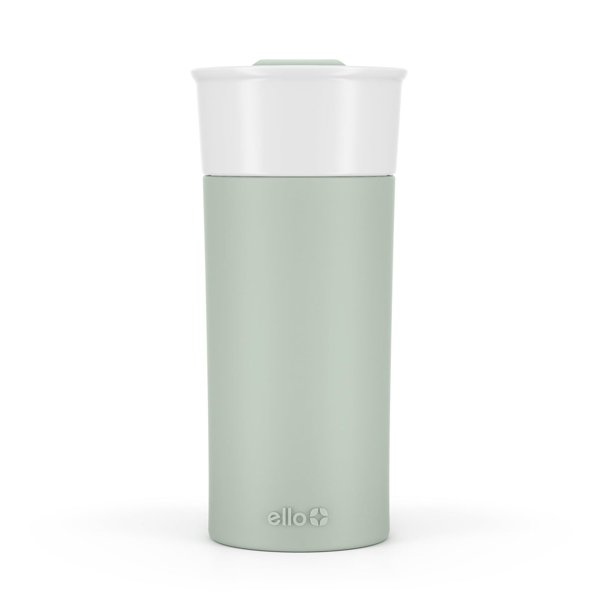 Ello Ogden Ceramic Travel Mug with Splash-Resistant Slider Lid and Protective Silicone Boot, Perfect for Coffee or Tea, BPA Free, Dishwasher Safe, Gray, 16 oz, 758-0438-040