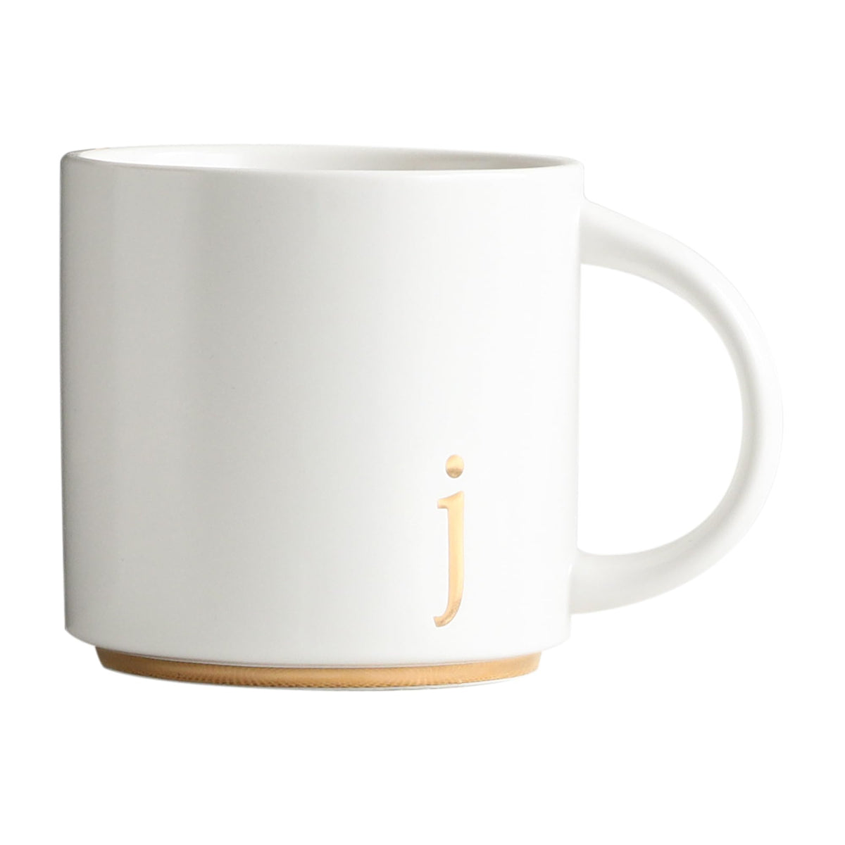 COLLECTIVE HOME Ceramic Coffee Mug, 15 oz Monogram Cup with Gift Box(K)