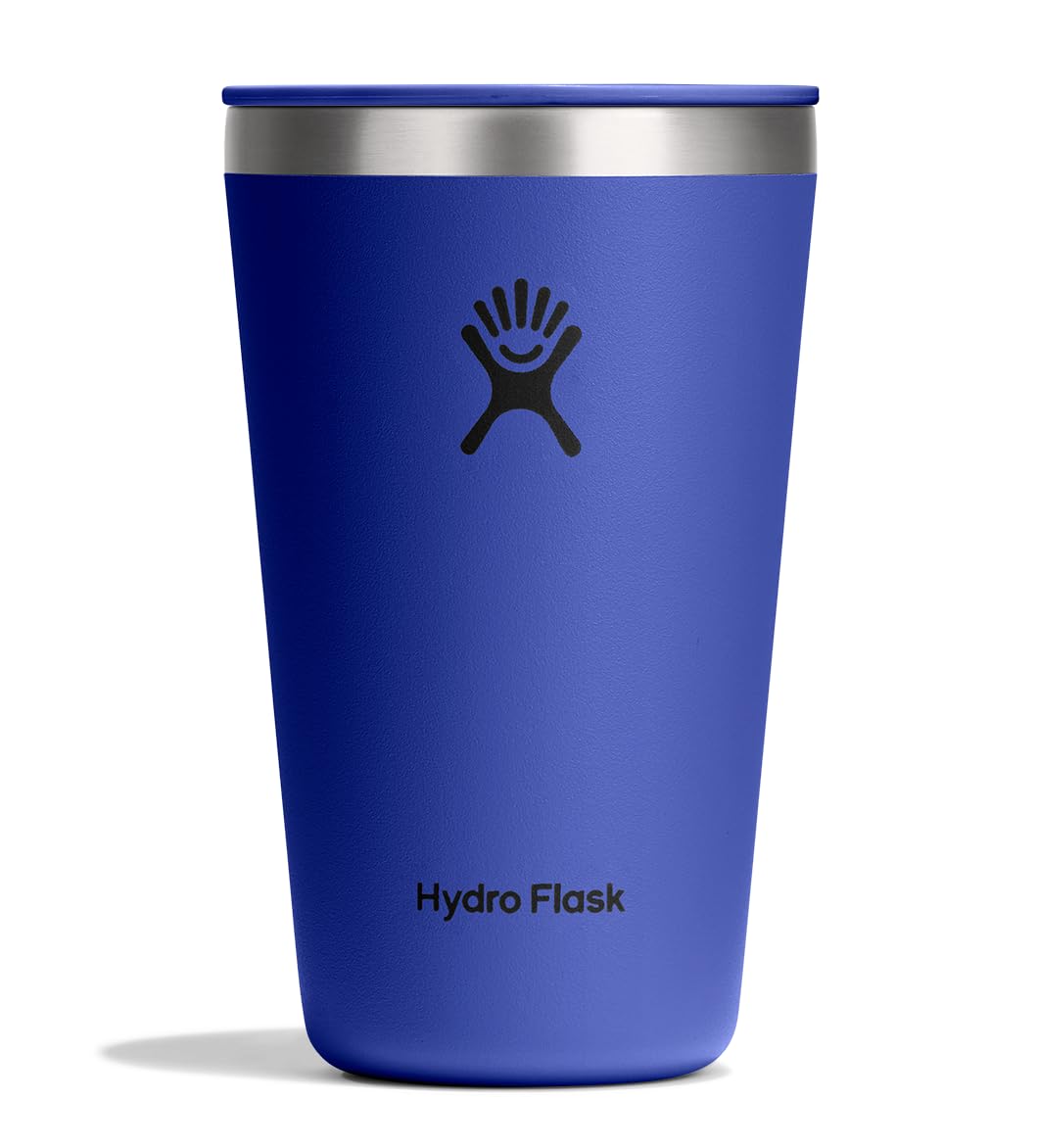 Hydro Flask All Around Tumbler Press-In Lid, Insulated Travel Mug, Stainless Steel Coffee Cup 16 Oz Tonal Birch Gray