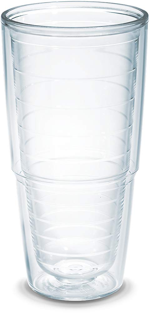 Tervis Clear & Colorful Tabletop Made in USA Double Walled Insulated Tumbler Travel Cup Keeps Drinks Cold & Hot, 16oz Mug, Clear