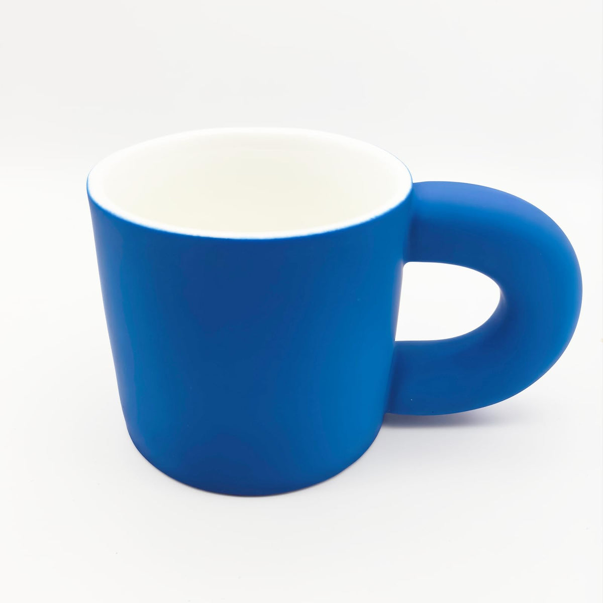 Cute Ceramic Mug, 12.8oz/380ml Unique Handcrafted Shape Coffee Cup with Smile Face, Adorable Kawaii Drinkware Gift for Women