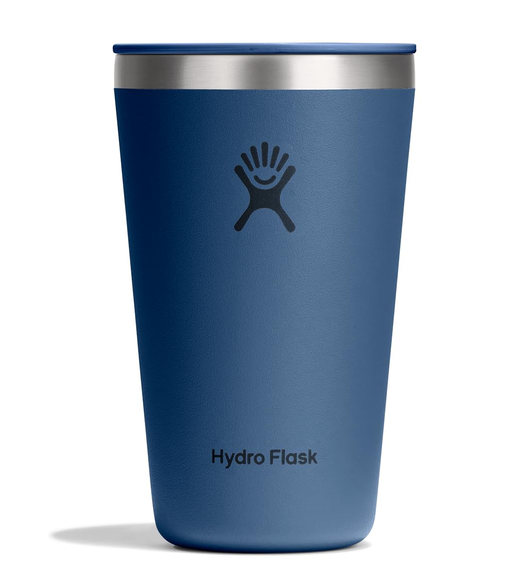 Hydro Flask All Around Tumbler Press-In Lid, Insulated Travel Mug, Stainless Steel Coffee Cup 16 Oz Tonal Birch Gray