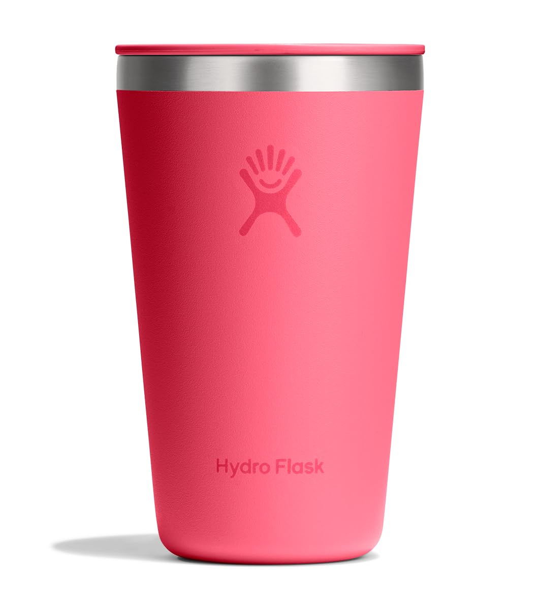 Hydro Flask All Around Tumbler Press-In Lid, Insulated Travel Mug, Stainless Steel Coffee Cup 16 Oz Tonal Birch Gray