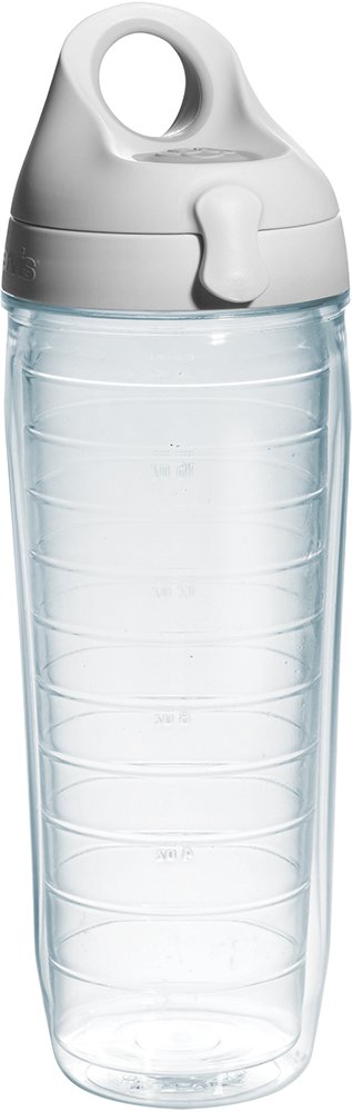 Tervis Clear & Colorful Lidded Made in USA Double Walled Insulated Tumbler Travel Cup Keeps Drinks Cold & Hot, 16oz Mug, Black Lid