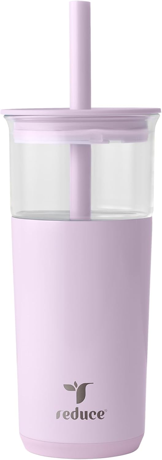 REDUCE Aspen - 20oz Vacuum Insulated Glass Tumbler - Extra Wide Straw & Lid