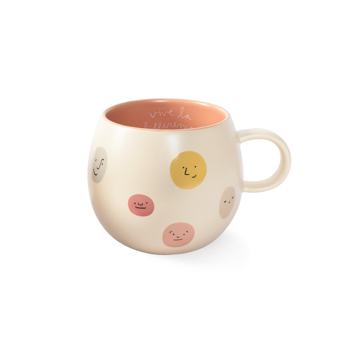 Fringe Studio Artisan Stoneware Mug, "WHITE FLORAL M" 3.75" DIA. X 3.5"H, 13 FL.OZ, Prairie Collection (335015)