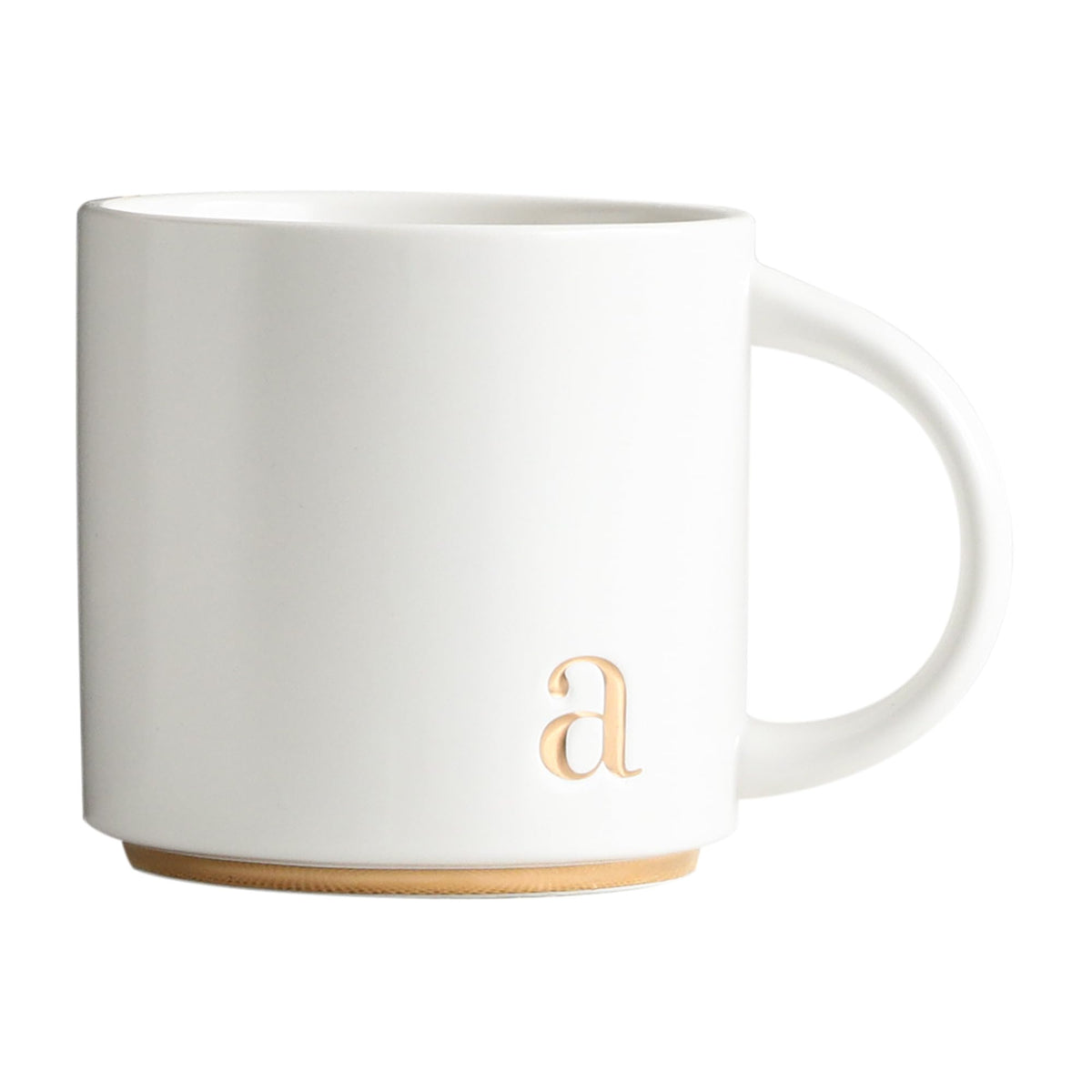 COLLECTIVE HOME Ceramic Coffee Mug, 15 oz Monogram Cup with Gift Box(a)