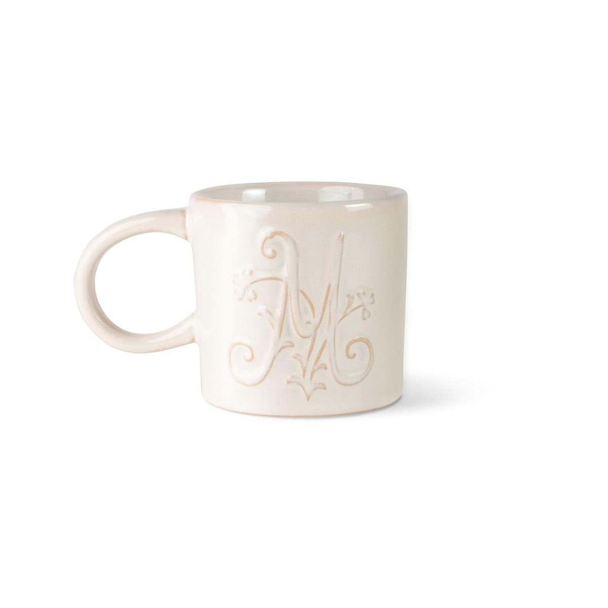 Fringe Studio Artisan Stoneware Mug, "WHITE FLORAL M" 3.75" DIA. X 3.5"H, 13 FL.OZ, Prairie Collection (335015)