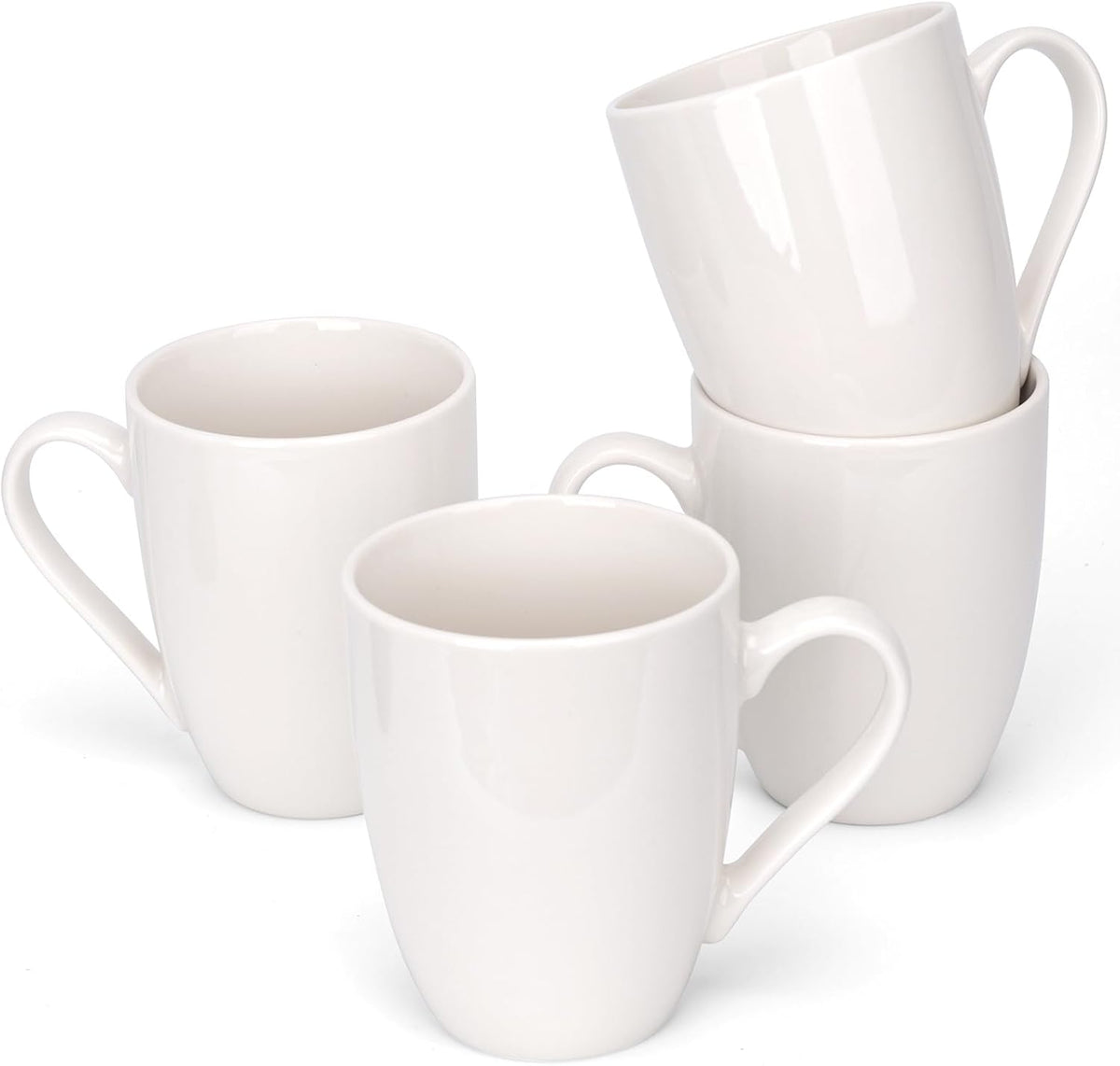 Ceramic Coffee Mugs Set of 4, 12 OZ, White
