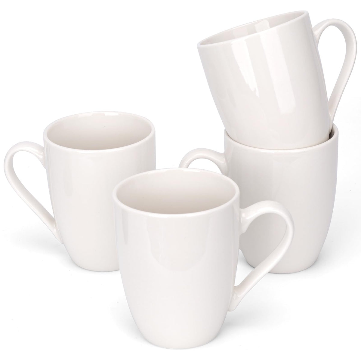Ceramic Coffee Mugs Set of 4, 12 OZ, White