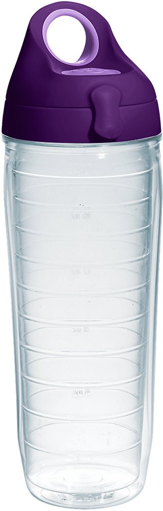 Tervis Clear & Colorful Lidded Made in USA Double Walled Insulated Tumbler Travel Cup Keeps Drinks Cold & Hot, 16oz Mug, Black Lid