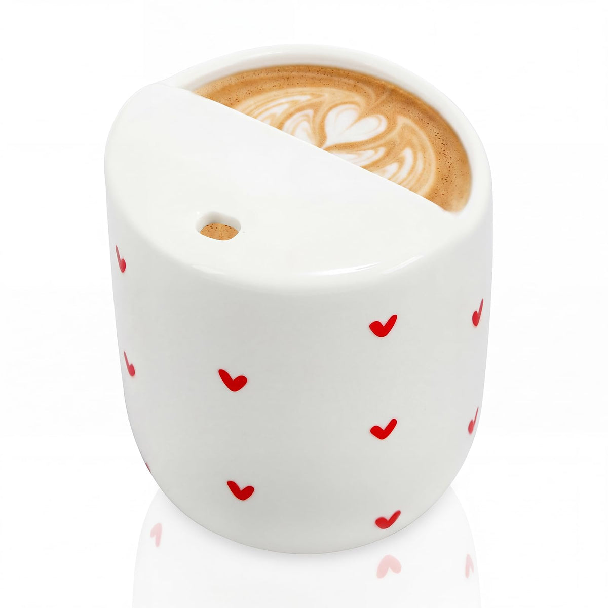 1 Pcs Ceramic Mug with Sip Hole 10 oz Light Blue Striped