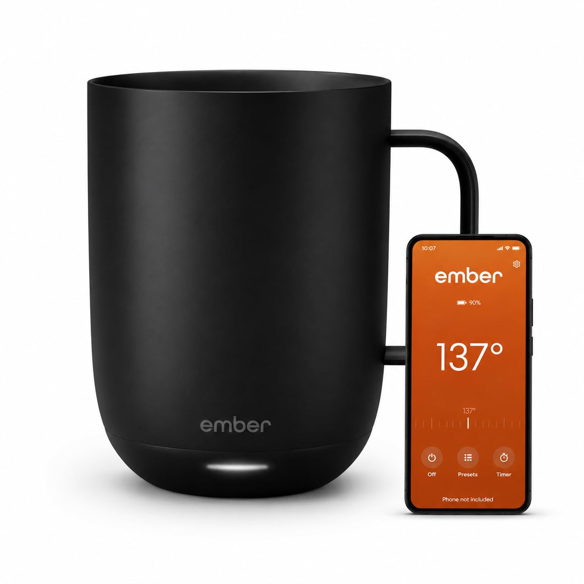 Ember Temperature Control Smart Mug 2, 14 Oz, App-Controlled Heated Coffee Mug with 80 Min Battery Life and Improved Design, White